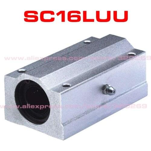 2pcs x SC16LUU SCS16LUU 16Mm Shaft Linear Axis Ball Bearing Lengthen Pillow Bolck Unit for CNC