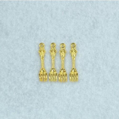 30pcs Gold color fork Charms Necklace Pendant Bracelet Jewelry Making Handmade Crafts diy Supplies 34*7mm 1533