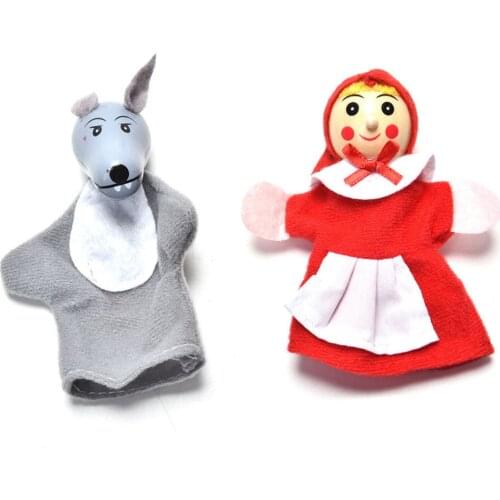 4Pcs Little Red Riding Hood Finger Puppets Christmas Gifts Baby Educational Toy gift