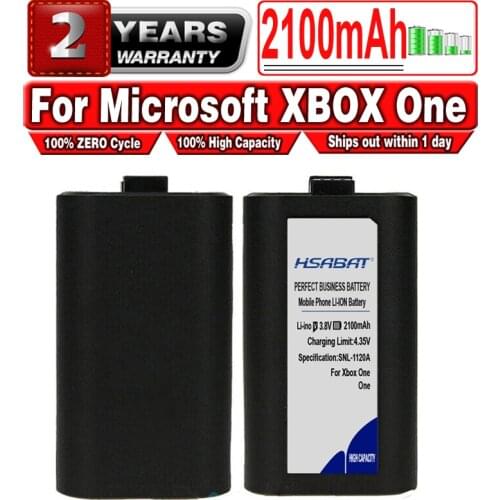 HSABAT 2100mAh Battery for Microsoft Xbox One X S Play and Charge Kit Lithium polymer Rechargeable Battery Pack