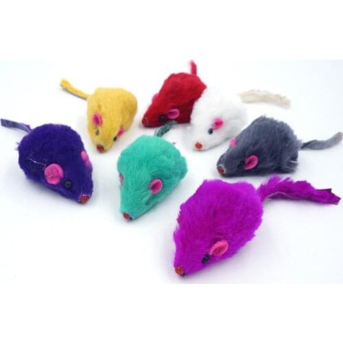 ANGRLY 5pcs Creative False Mouse Pet Cat Toys Cheap Mini Funny Playing Toys For Cats Kitten Multi color random Size 5*2Cm