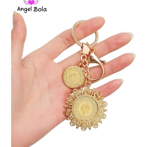 No Faded Crystal Allah Pendant Key Chains for Women Middle East Islam Muslims New Jewelry Arab Gift Middle East Key Ring Jewelry