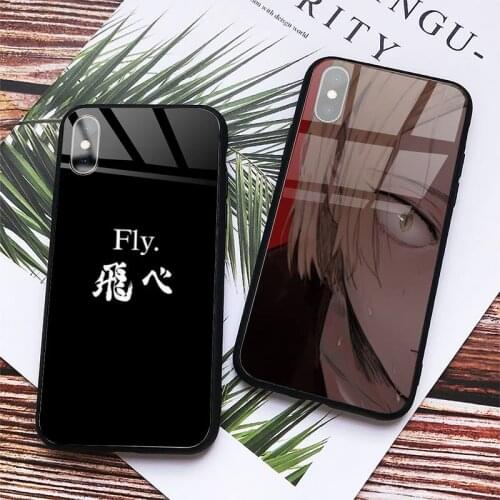 Anime Haikyu Phone Case Tempered glass For iphone 7 8 plus X XS XR 11 12 PRO MAX Samsung S7 edge S8 S9 S10 e plus note8 9 10 pro