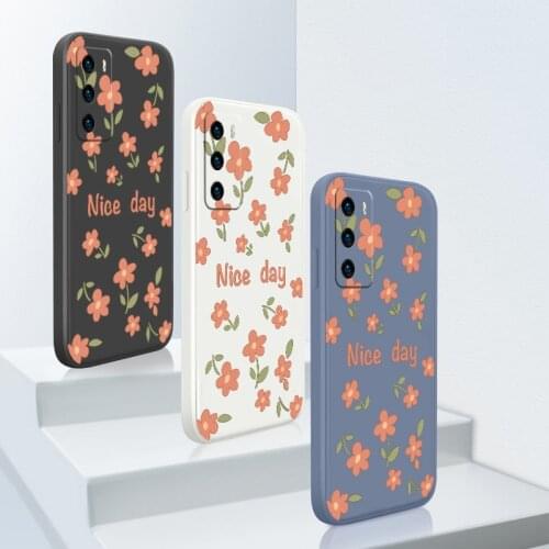 Safflower Case For Huawei P40 P30 P20 Pro Lite Soft Silicone Phone Cover For Huawei Mate 40 30 20 Pro Lite P Smart 2021 Y7A