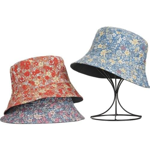 Leaf Flower Print Double-sided Fisherman Hat Women Men Boys Cherry Lemon Summer Sun Panama Hat Fishing Bob Fisherman Hat