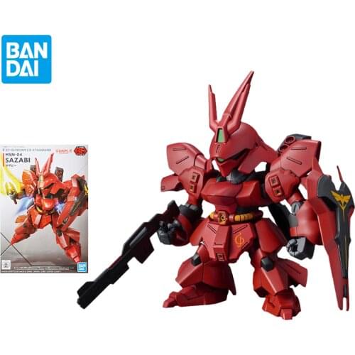 Bandai Figure Assembly Gundam Model BB Warrior SD Gundam SDEX 017 SAZABI Anime Character Action Doll Collect Gift Toy for Kids
