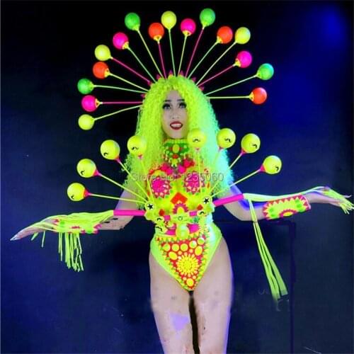 Fluorescent Sexy Lady Clothes Dance Team Performance Clothing Nightclub Armor Ballroom S Costume