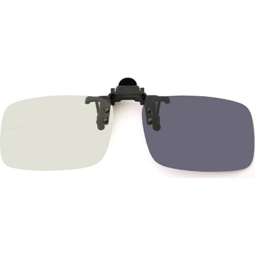 Photochromic Polarized Rimless Clip On Flip Up Sunglasses Glasses Extreme Discoloration Change Color Aerodynamic