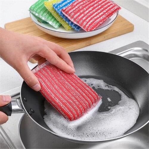 Sponge Bath Brush Tiles Brush Wash Pot Clean Brush bathroom accessories Kitchen cleaning brush Wash the dishes artifact-1PC