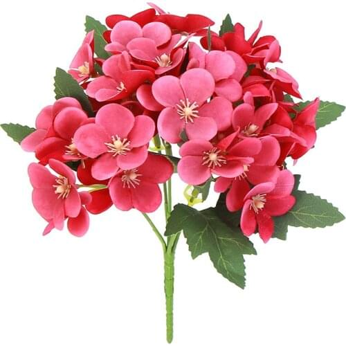 Artificial Flowers Artificial Begonia Flowers Silk Fake Hydrangea Flower Home Office Wedding Decoration