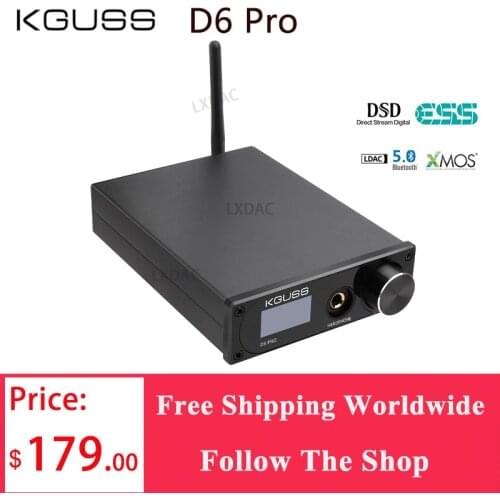 KGUSS D6 USB DAC XMOS ES9018K2M Audio Decoder DSD Bluetooth CSR8675 5.0 APT-X Headphone Amplifier DAC