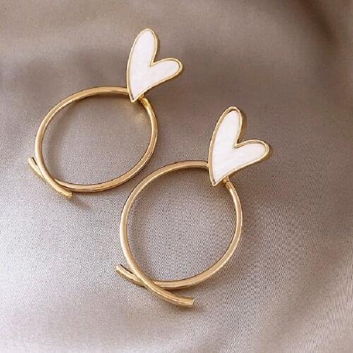 New Korean Earrings Fashion Jewelry Cross Peach Heart Exaggerated Earrings Oorbellen Brincos Earrings For Women Wholesale