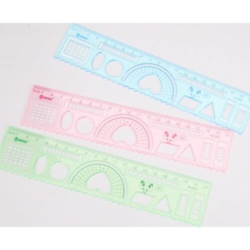 Korean student stationery creative multifunction four in one ruler learning drawing office support factory direct selling