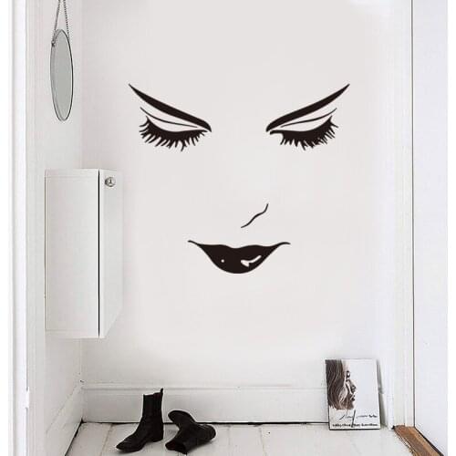 Beautiful face Wall Sticker girl room living room decoration Mural Art Decals bedroom Beautiful facial features stickers5006