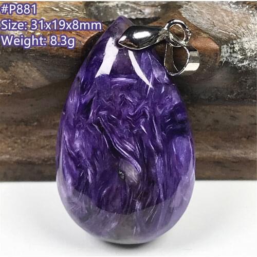 Genuine Natural Purple Charoite Pendant Heart Jewelry For Women Man Birthday Love Gift Silver Crystal Lucky Beads Gemstone AAAAA