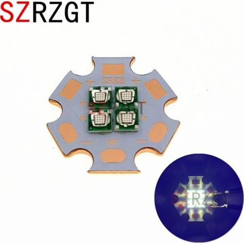 LED 3V / 6V / 12V 3W 3535 4Chips 4LEDs 12W High Power LED Emitter UV / Ultraviolet 365nm on 20mm Copper PCB