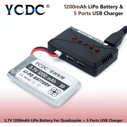 3.7V 1200mAH Lipo Battery For Syma X5SW X5SC For RC Camera Drones BATTERY 3.7v RC Quadcopter Battery Set 55*29*10mm