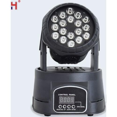 Lyre LED 18X3W RGB Mini Moving Head DMX Light Colors Wash Party Lights For Disco Stage Bar Wedding Nightclub