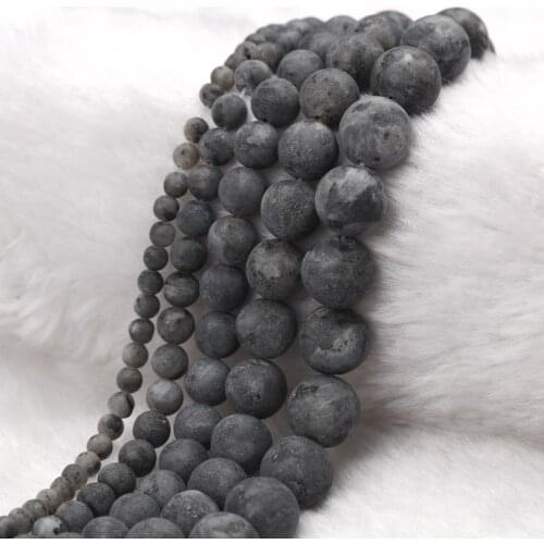 Black Spectrolite 4-12mm Matte Fashion Atreus New Natural Stone Round Beads For Jewelry Making Suitable For Men Or Women