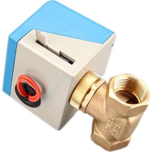 1/2" 3/4" 1"Motorized Electric Brass Globe Valves 2 Wire AC220V Two Way Stop Shut-off Valve