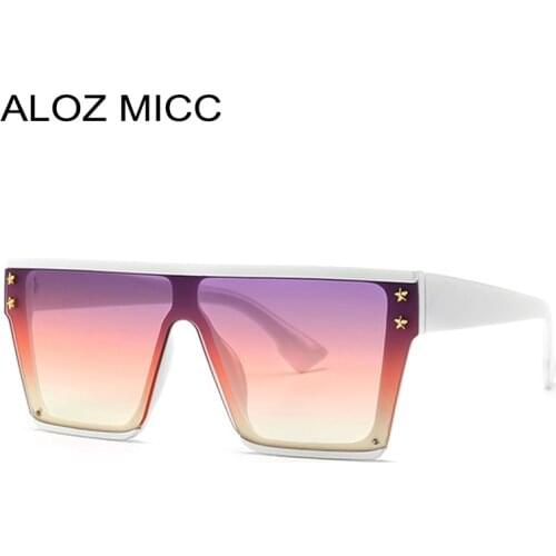 ALOZ MICC 2019 Women Oversize Square Sunglasses Men Brand Designer Summer Sun Glasses Women Retro Gradient Goggle UV400 Q667