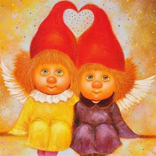 Angel Bee Flower Printed 11CT Cross-Stitch Embroidery Full Kit DMC Threads Painting Handicraft Craft Handiwork Sales Package