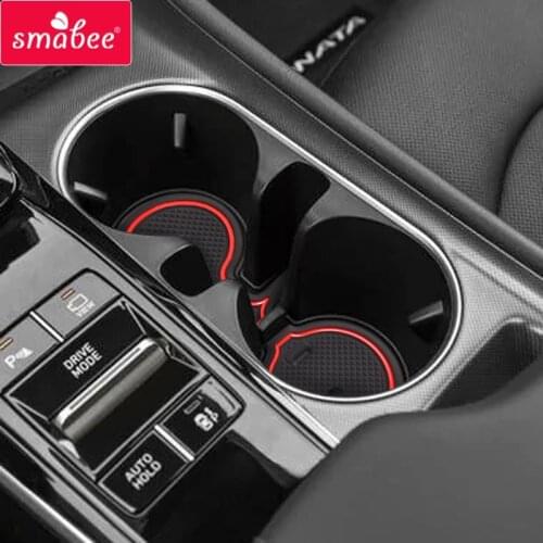 Smabee Anti-Slip Gate slot Cup mat for Hyundai SONATA 2020 Interior Accessories Armrest box door Mat Non-slip Pad car styling