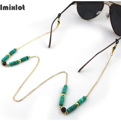 New Fashion Reading Glasses Chain Metal Sunglasses Cords Handmade Round Beaded Eyeglass Lanyard Hold Straps Eyewear Retainer