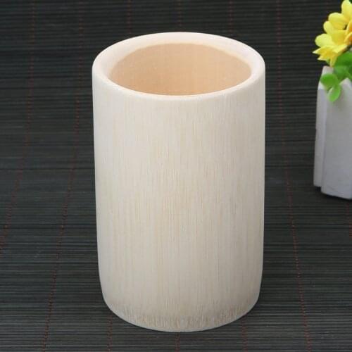 New Traditional Handmade Natural Solid Bamboo Cup For Tea Water Sake Coffee Juice Drinks Wood Cup 7.3*12cm