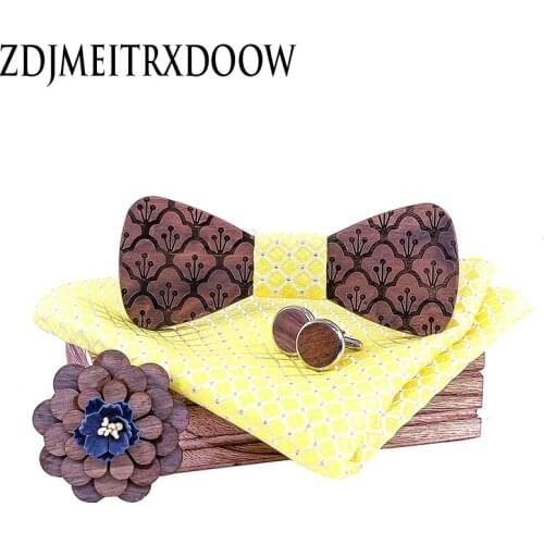 New Design Wooden Bow Tie For Mens Wedding Butterfly Solid Plaid Grass Bowknot Suit Man Slim Bowtie Accessories corbatas seda