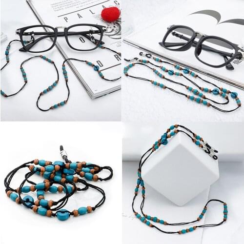 Retro Wooden Bead Glasses Chain Sunglasses Chain Sunglasses Masked Glasses Gold Chain Lanyard
