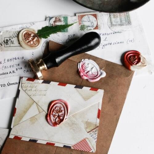 Retro Sealing Wax Furnace Stove Pot Wood Handle Sealing Wax Spoon for Wax Sealing Decorative Wax Stamp Craft Gift