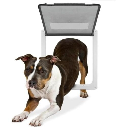 Pet Door Lockable Cat Dog Kitten Door Security Flap Door ABS Plastic Animal Small Pet Cat Door Pet Supplies Can Enter and Exit