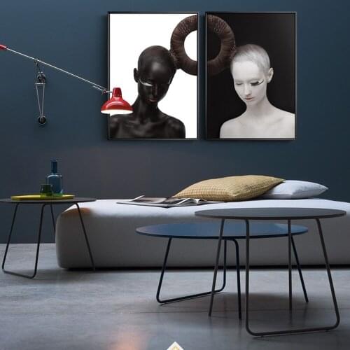 Black And White Girl Canvas Paintings On The Wall Posters And Prints Modern Pop Art Canvas Art Prints For Home Wall Decoration