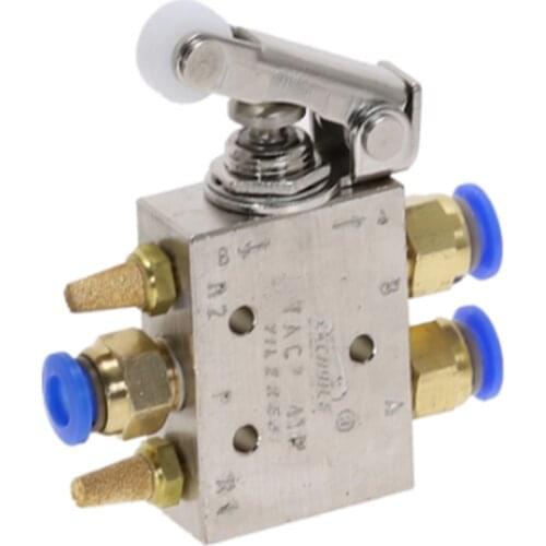 Pneumatic 2 Position 5 Way Spring Return Push Button Air Valve TAC2-41P Pneumatic ON/OFF Switch Mechanical Valve