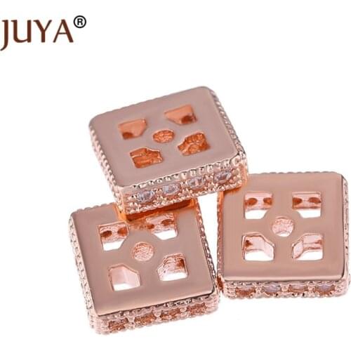 Supplies For Jewelry Wholesale 10pcs Square Spacer Beads For Jewelry Making DIY Pearl Beaded Bracelet Necklace Accessories