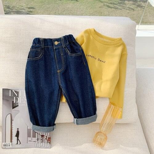 Blue Baby Spring Autumn Jeans Pants For Boys Children Kids Trousers Clothing High Quality Teenagers 2021