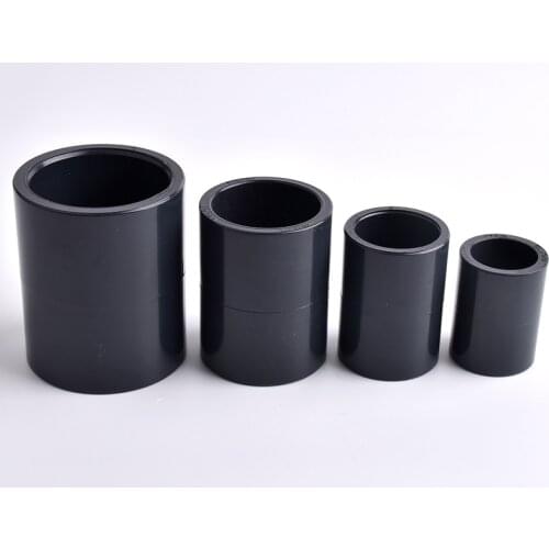 Inner Dia 20~63mm Dark Grey UPVC Pipe Straight Connector Irrigation System Hydroponics Planting Frame Plastic Socket Connectors