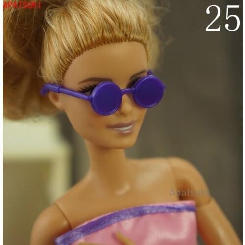 Royal Blue Round Plastic Sunglasses For Barbie Doll Glasses Eyeglasses For Ken Boy Dolls Glasses Dollhouse Accessories 1/6 Toys