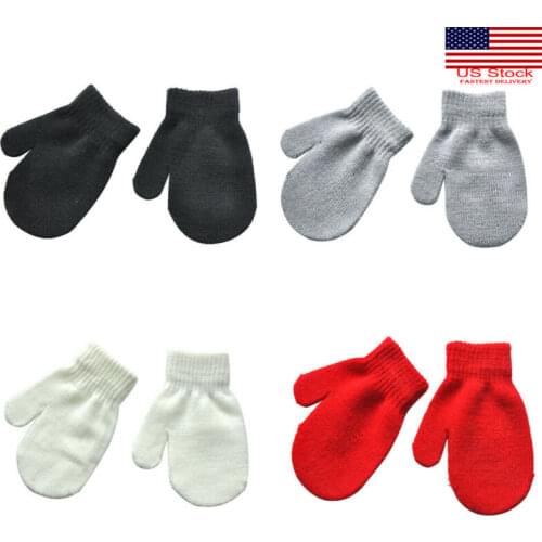 1/4Pair Winter Toddler Kids Gloves Baby Boy Girl Stretchy Knitted Warmer Gloves Soft Knitting Mitten Warm Glove