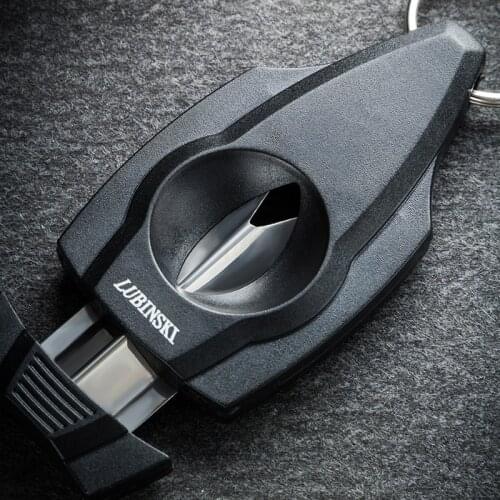 2021 Cigar Cutter Sharp V-Cut Stainless Steel Cigar Guillotine Black Pocket Cigar Accessories Scissors Drop Shipping