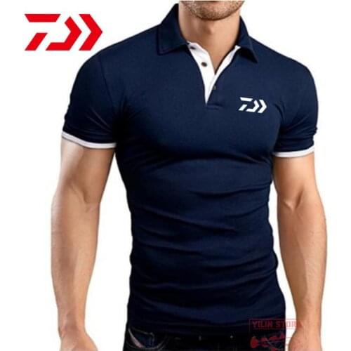 2021 Daiwa Fishing Lapel POLO Shirt Fishing Clothing Summer Short Sleeve Sunscreen Breathable Clothes Anti-UV DAWA Fishing Shirt