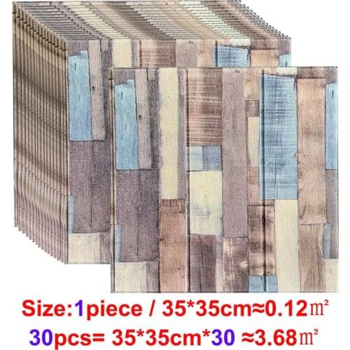 3d Wallpaper Self Adhesive Woodr Grain Wall Sticker Soft Package Kindergarten Walls Decoration Waterproof Foam Wall Sticker