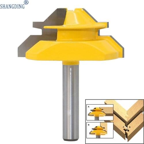 45 Degree Lock Miter Bit 8mm Shank Tenon Milling Cutter For Wood Carbide Router Bit MDF Plywood Wood Cutter Carpentry Tools