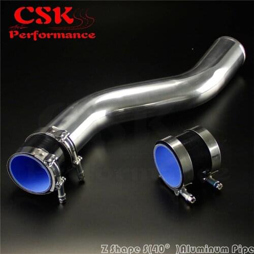 70mm 2.75" inch 40 Degree Z / S Shape Aluminum Intercooler Pipe Piping Tube hose + Silicone hose w/ T-clamps
