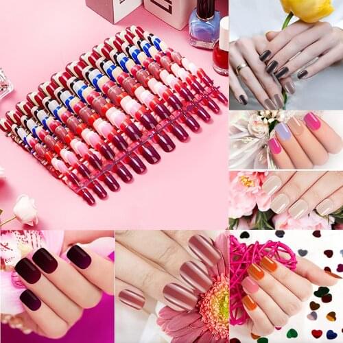 888 Pieces Colorful Short False Nails Square Artificial Fake Nail,37 Sets Full Cover Artificial Acrylic Nails