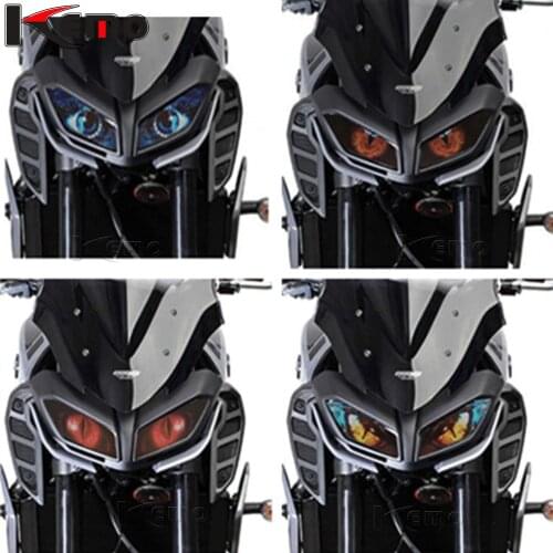 For Yamaha MT-09 MT 09 MT09 2017 Motorcycle Accessries 3D Front Fairing Headlight Sticker Guard Head light Stickers