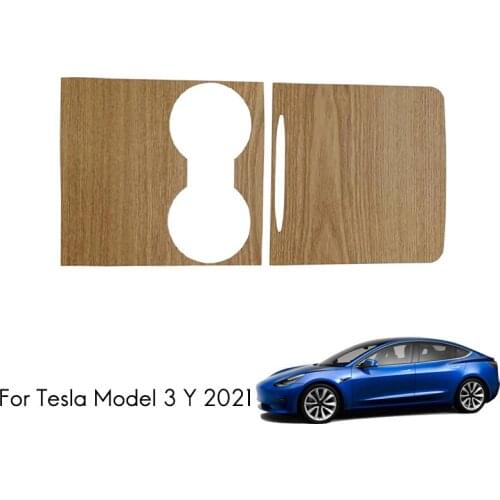 Car Center Console Instrument Panel Wood Grain Sticker Decoration Trim for Tesla Model 3 Y 2021 Car Styling