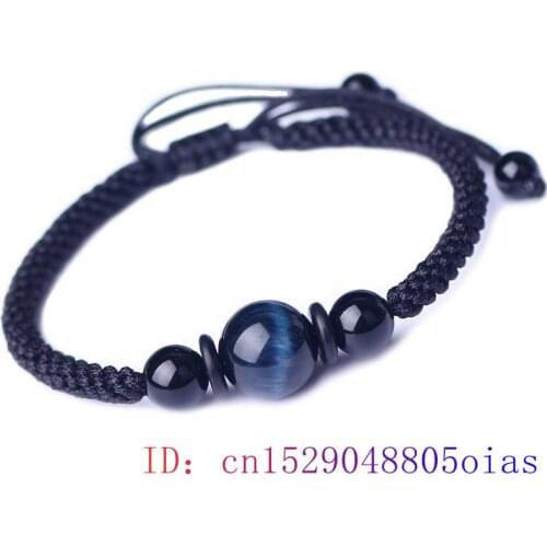Tiger Eye Beads Bracelet Gemstone Jewelry Women Charm Fashion Bangle Chinese Amulet Gifts Natural Jade