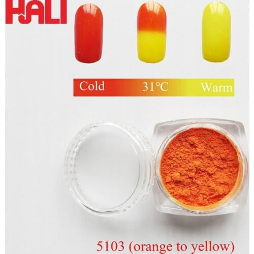 Color to color thermochromic pigment,1lot=10gram 31C orange to yellow heat sensitive pigment ,changeable powder, free shipping